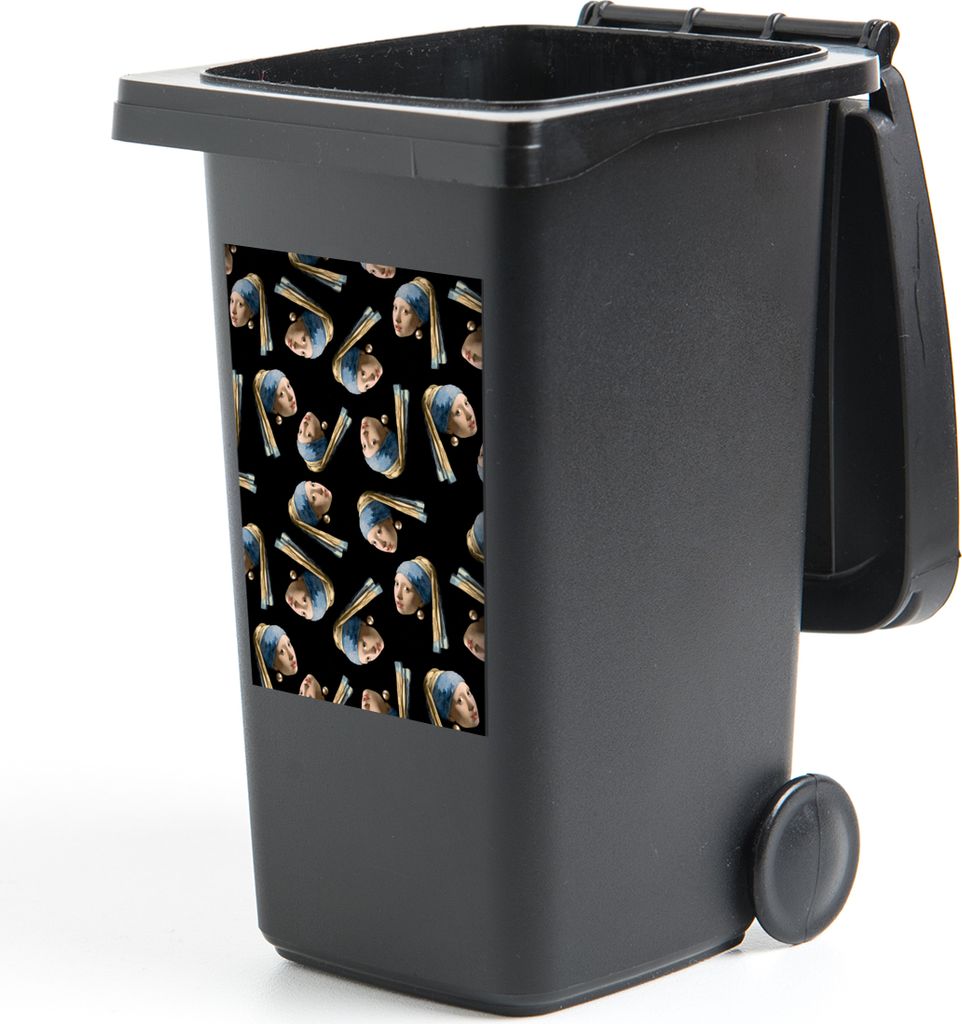 MuchoWow Mülltonnenaufkleber Muster - Mädchen mit Perlenohrring - Vermeer 40x60 cm - Mültonnen-sticker - Sticker - Aufkleber für die Mülltonne