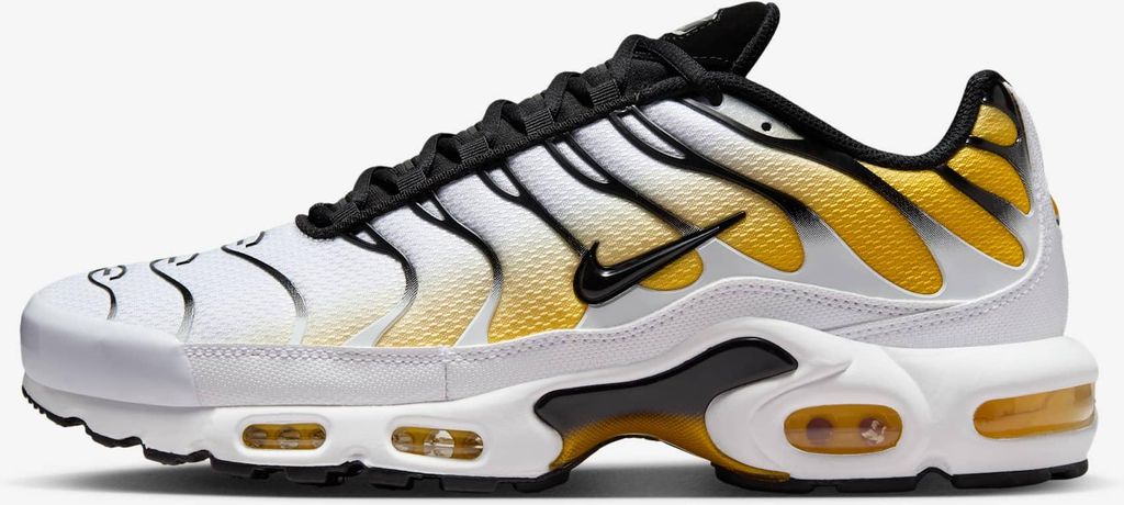 Nike Air Max Plus "White Varsity Maize Black" Bunt, Größe: 46