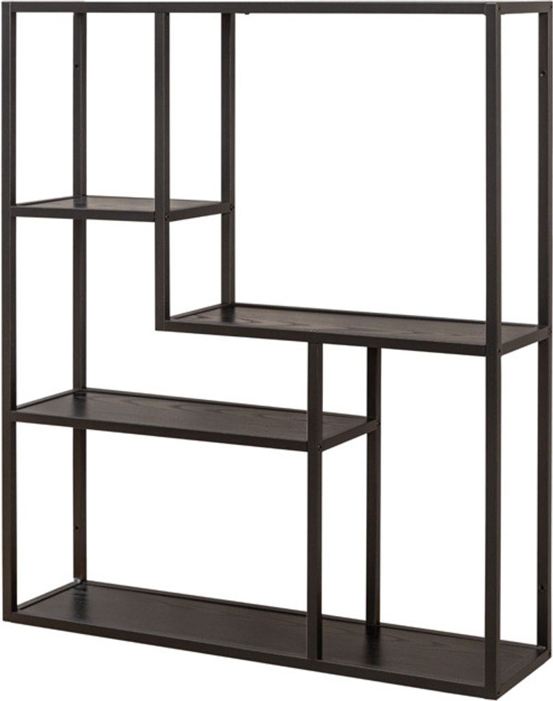 Industrial Wandregal SLIM LINE 91cm Esche schwarz fünf Produktbild 
