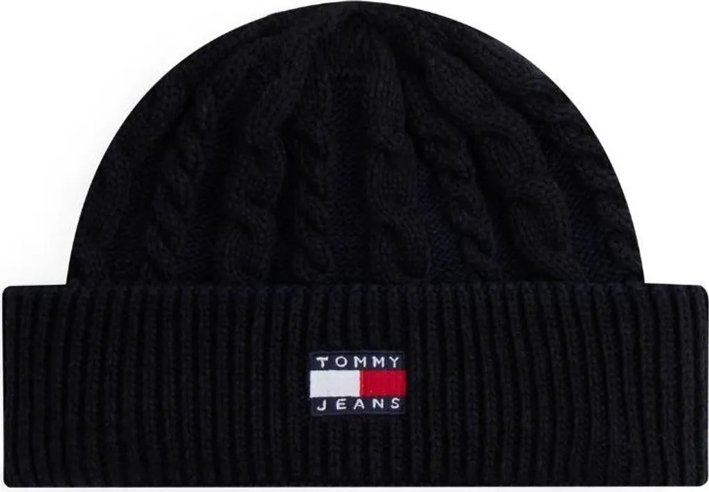Tommy Jeans Bonnet en maille torsadée pour homme Taille Unique Bleu Marine