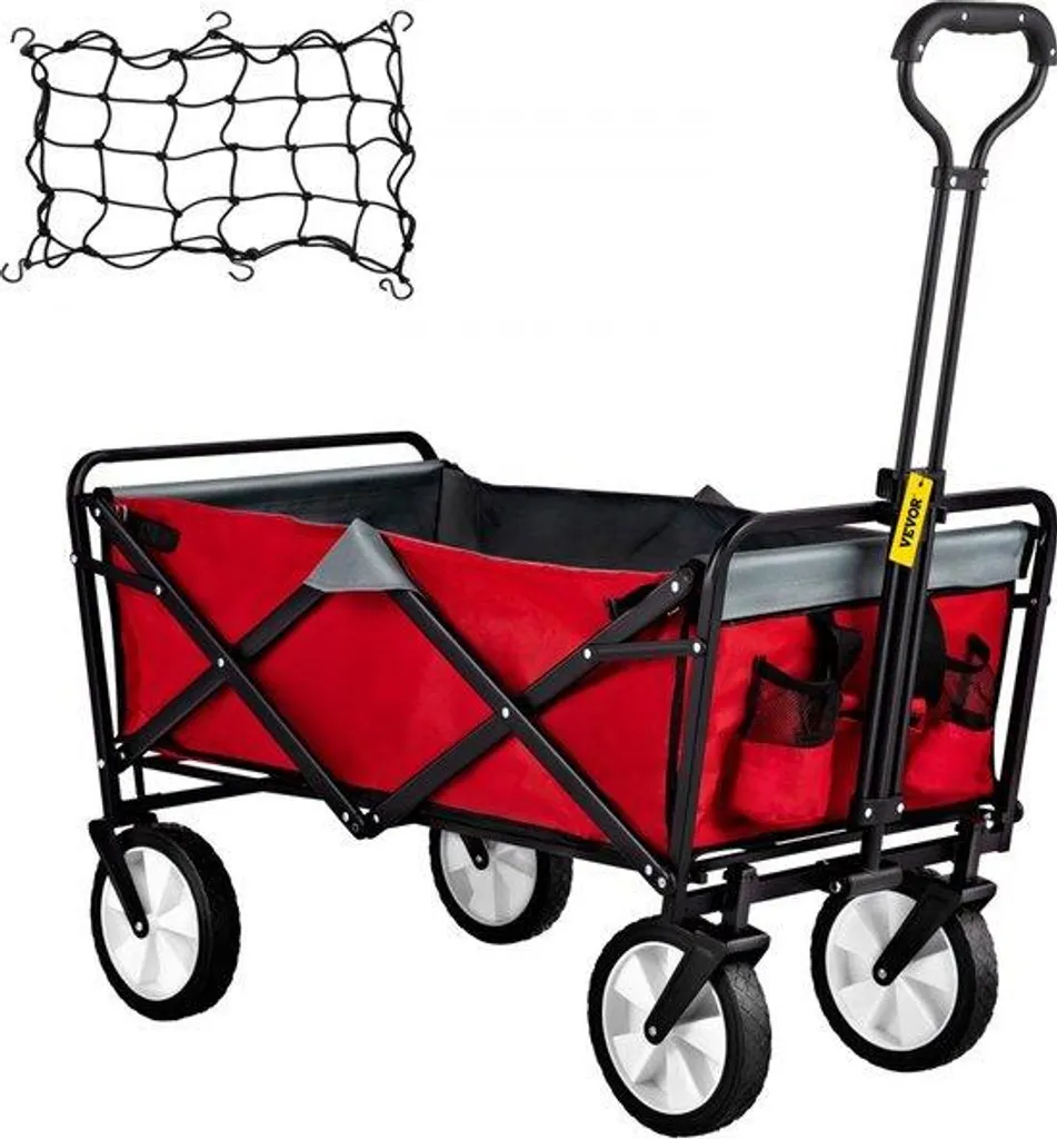 Chariot de transport pliable 600D renforcé à 4 roues charge 80 kg
