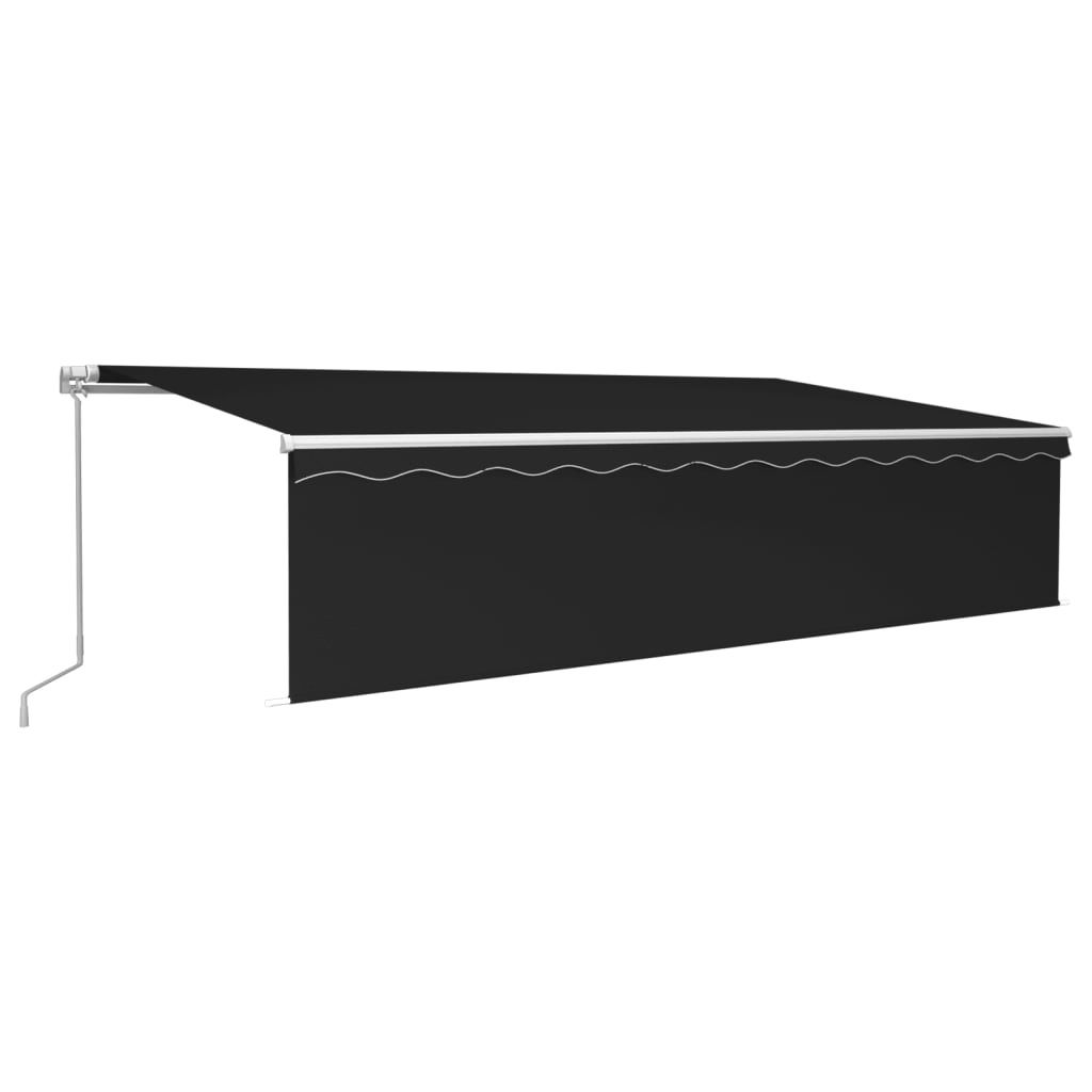Markise Manuell Einziehbar mit Rollo 6x3 m Anthrazit