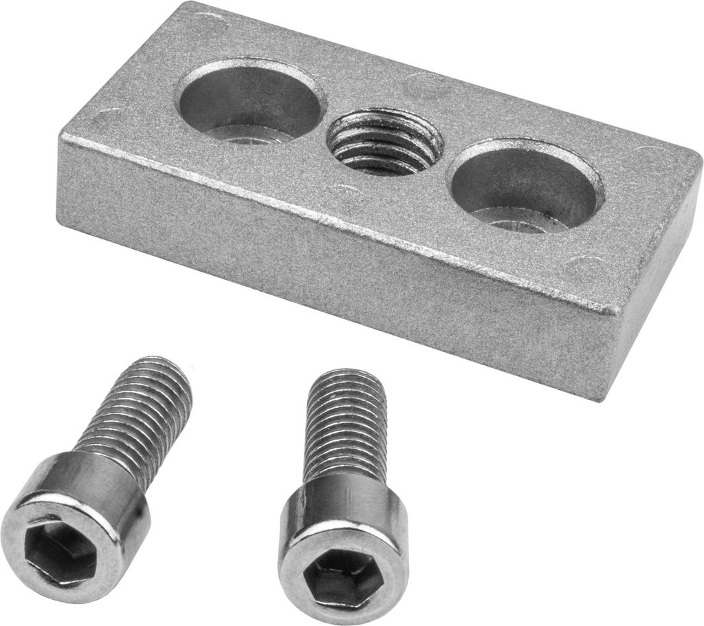 KLAK 30/60 - Adapter- & Fußplatte Aluprofil 3060, silbergrau – M12 ohne Stellfuß