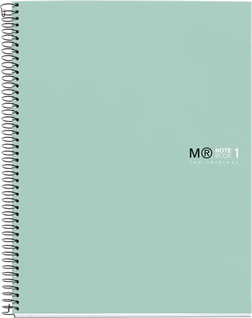 Cahier de notes A4 rigide ligné bleu aqua pour bureau et prise de notes