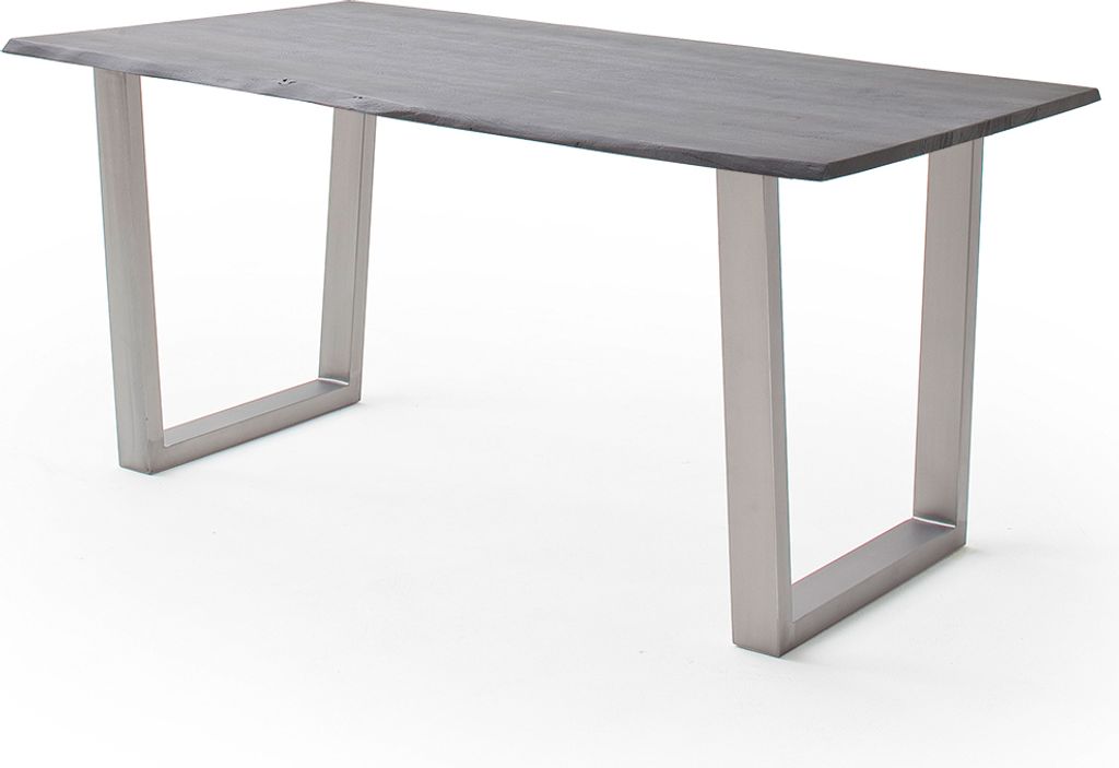 Esszimmer Tisch 180x90 cm, Akazie massiv, grau sandgestrahlt - COSENZA-06