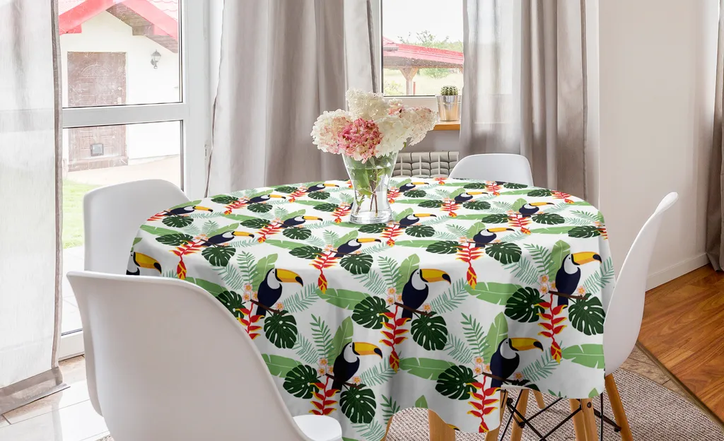 ABAKUHAUS Tovaglia Tropicale 150cm - Design Circolare Multicolor