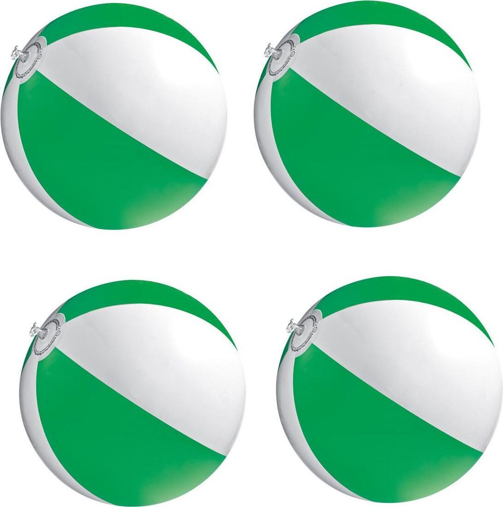 4x Strandball / Wasserball / Farbe: grün-weiß Produktbild 