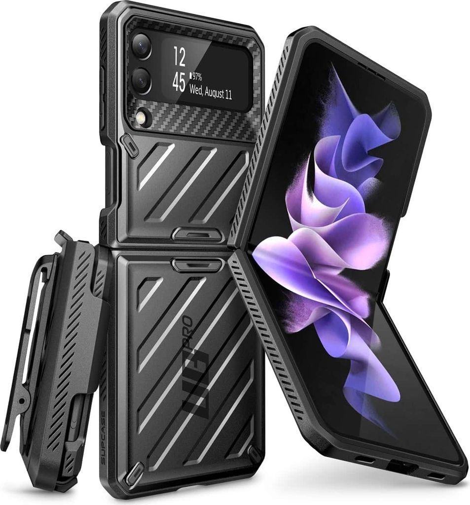 Schutzhülle Supcase UB Pro noSP für Galaxy Z Flip 3 5G, Schwarz