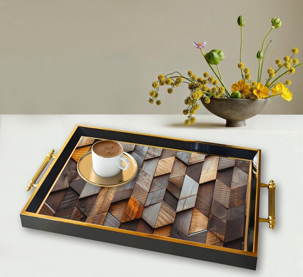 Evila Originals, TPA9898, Tablett, Mehrfarbig, 100 % GLAS, 50 x 29 x 3,5 cm