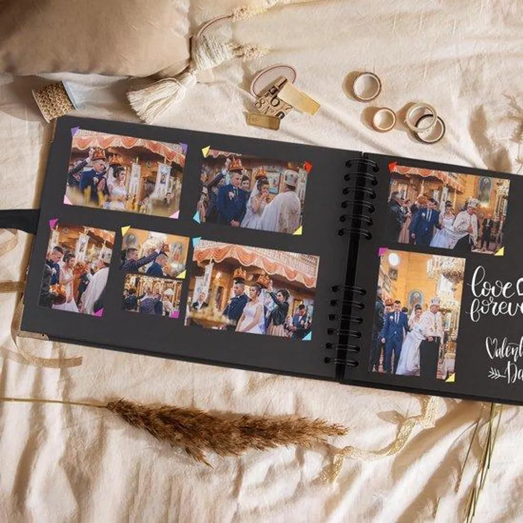 Livre photo scrapbooking noir 80 pages kit complet avec accessoires