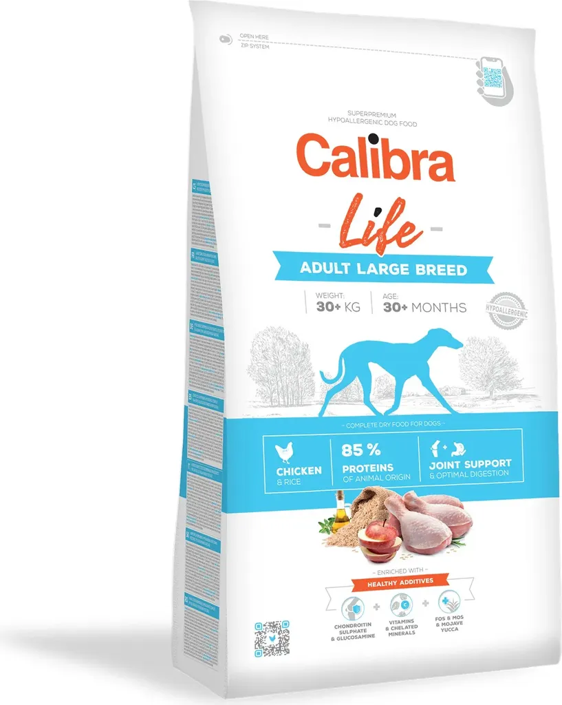 Calibra Dog Life Poulet 12 kg : Digestion Facile pour Chien Grande Race