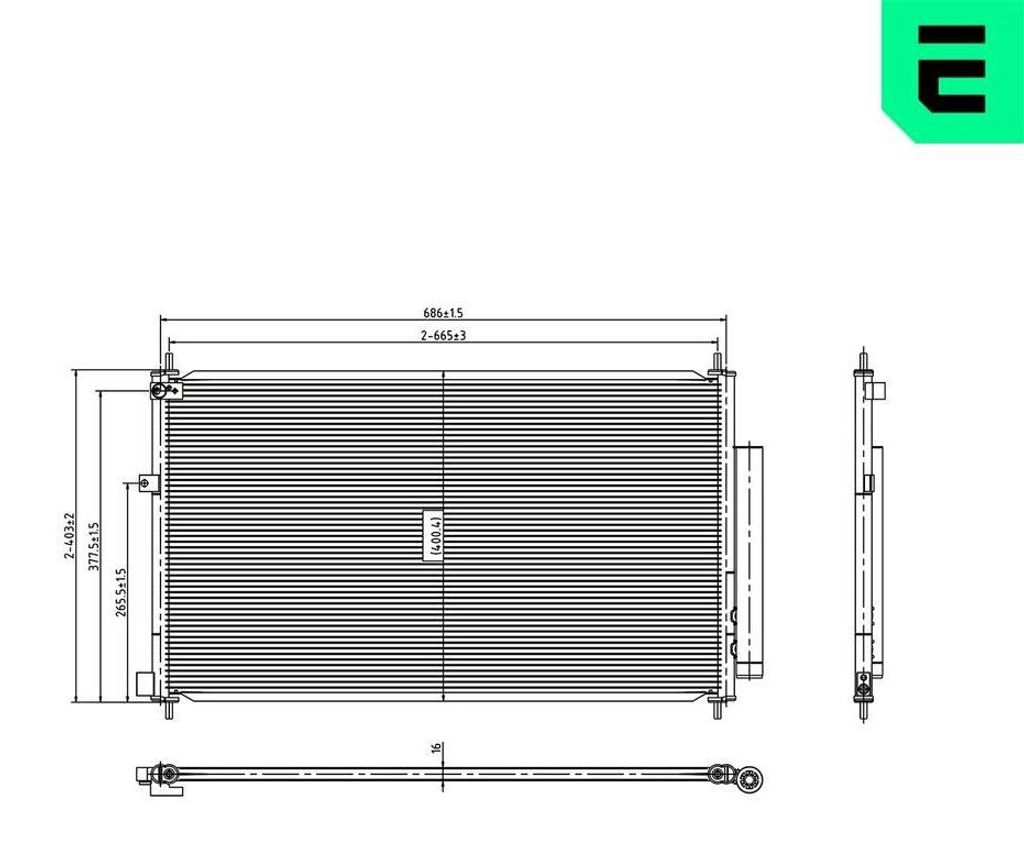 ERA 667495 Kondensator Klimaanlage Klimakondensator für HONDA CR-V IV (RM) +Trockner