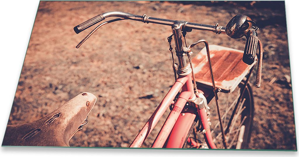 Herdabdeckplatte Glaskeramikkochfeld Spritzschutz Glas Universal Deko 80x52 Retro Beige