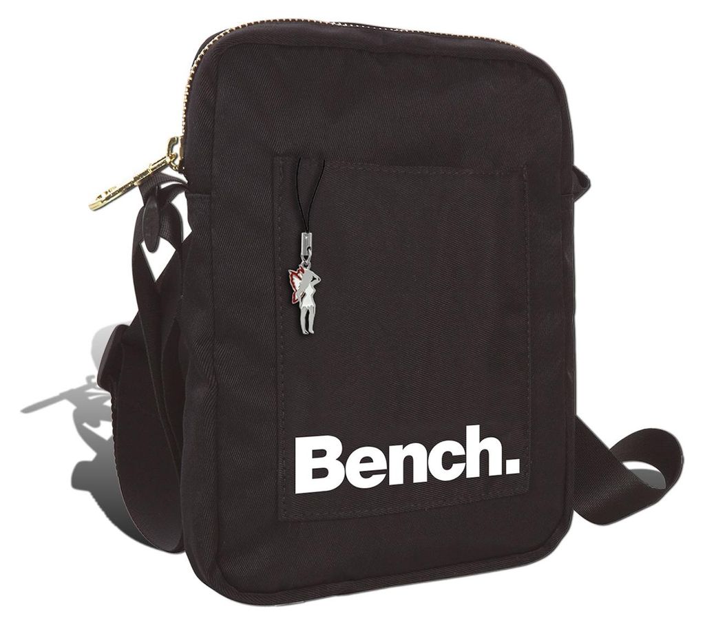 Mini borsa sportiva Bench unisex in nylon twill nero Immagine del prodotto 