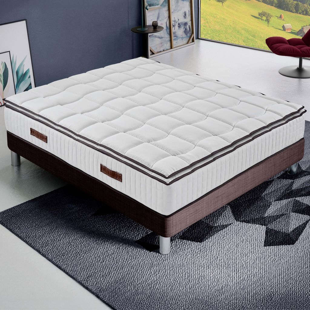 Matratze 135x190 cm, Höhe 24 cm, Visco-Matratzen, H3, Ergonomisch - Abnehmbarer Bezug