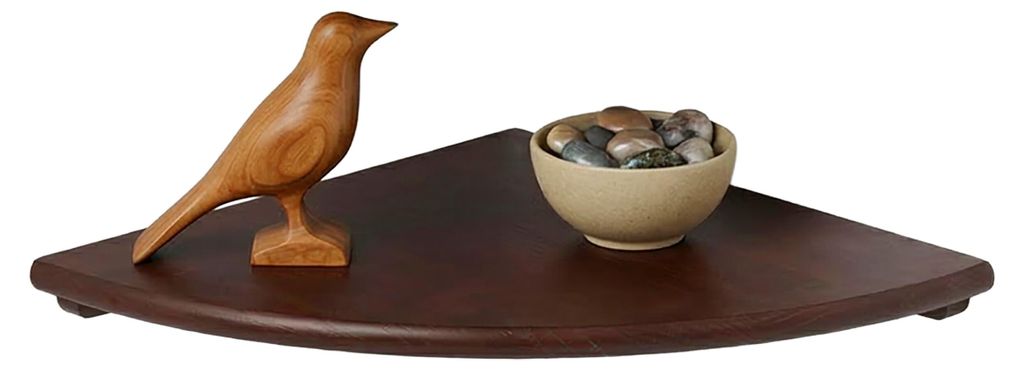 Rohová polička Relaxdays, rozmery: 3 x 25 x 25 cm, orechové Obrázok produktu 