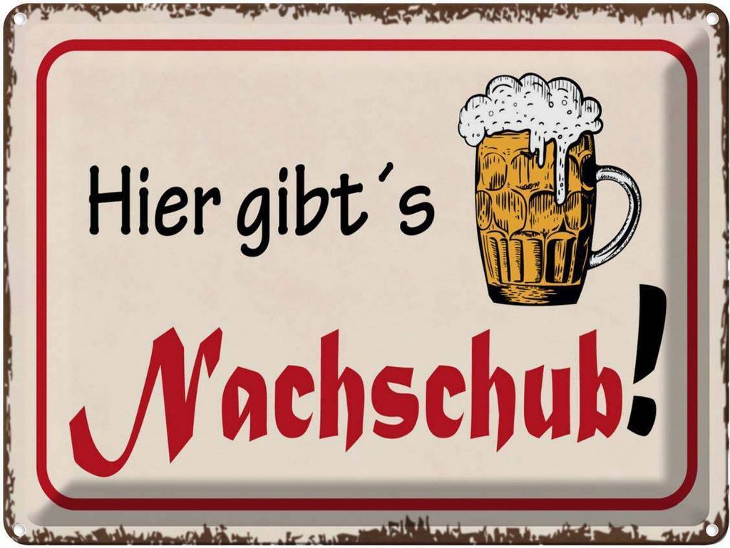 vianmo Blechschild 30x40 cm Bier hier gibt´s Nachschub Produktbild 