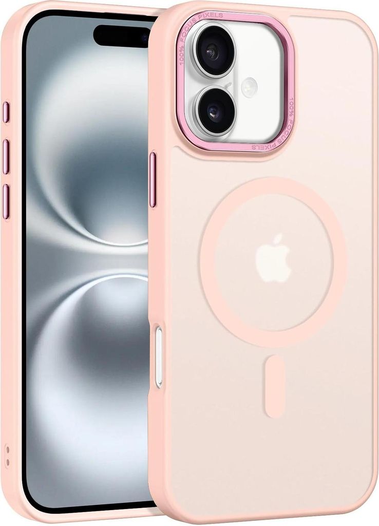 Handyhülle für iPhone 16 Hülle MagSafe kompatibel mit Metall Kamerarahmen Magnet Case TPU Kantenschutz