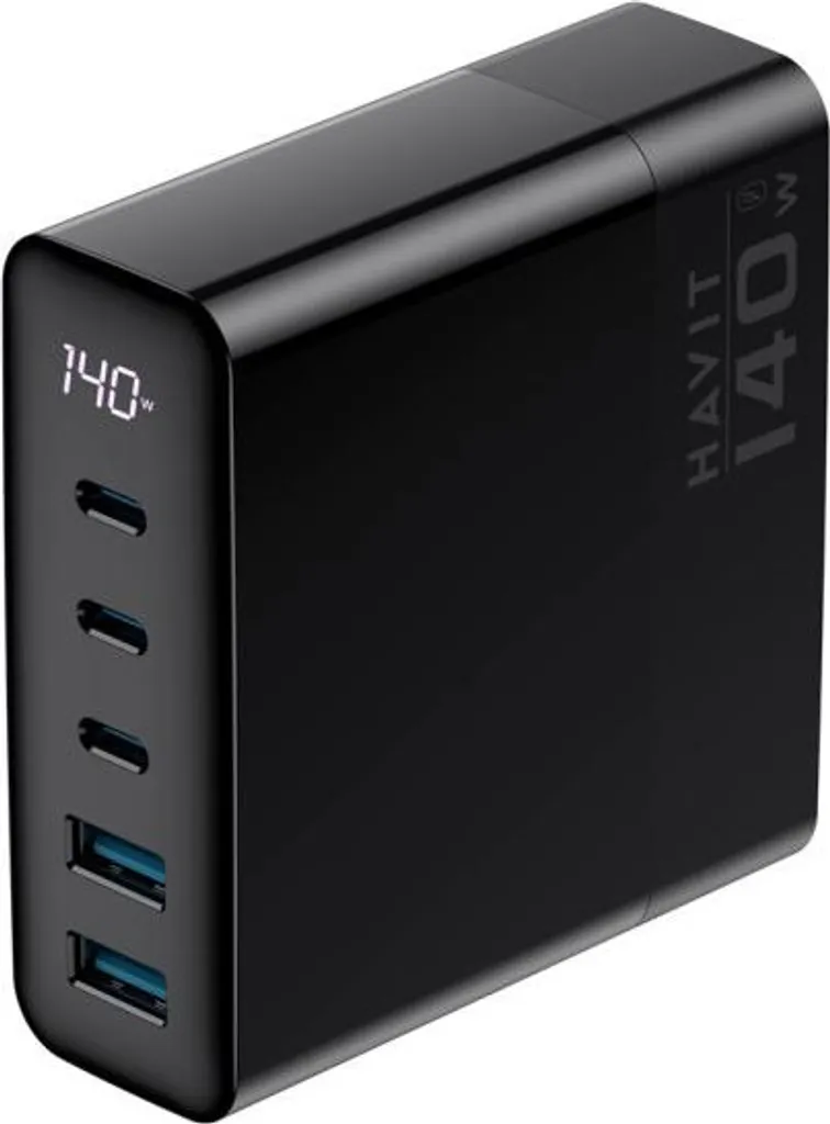 Chargeur secteur GaN 140W Havit multi-ports pour ordinateur et mobile