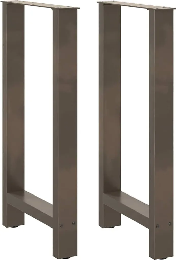 Gambe del tavolo da bar in acciaio naturale 2 pezzi 50x(90-91) cm in acciaio