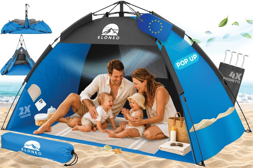 Tenda da spiaggia pieghevole ELONEO con protezione UV 80+, Immagine del prodotto 