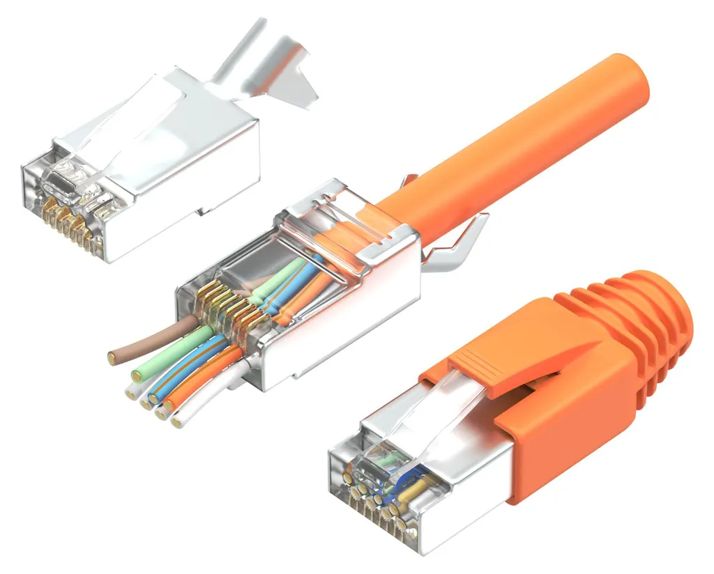 Connecteur Réseau RJ45 Cat 7 Pass Through pour Câblage LAN Ethernet