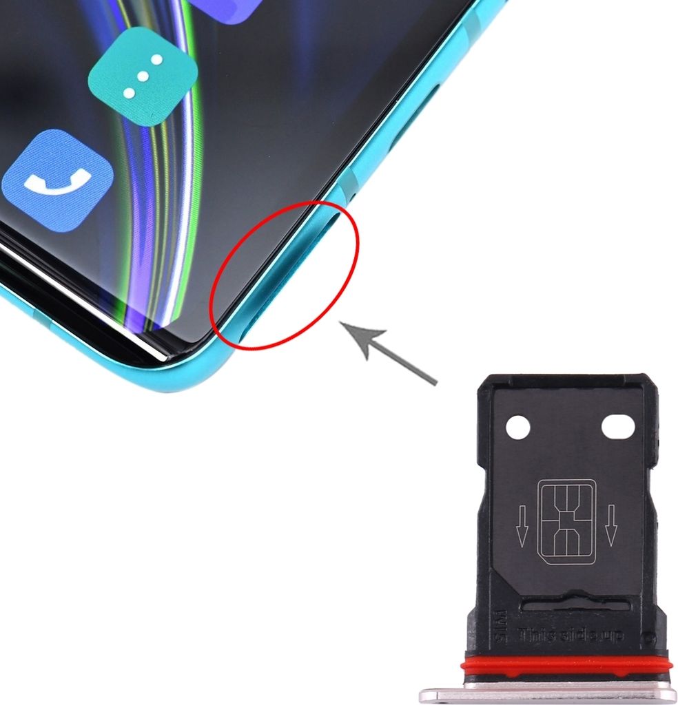 SIM Karten Halter für OnePlus 8 Silber Schlitten Sim Tray Produktbild 