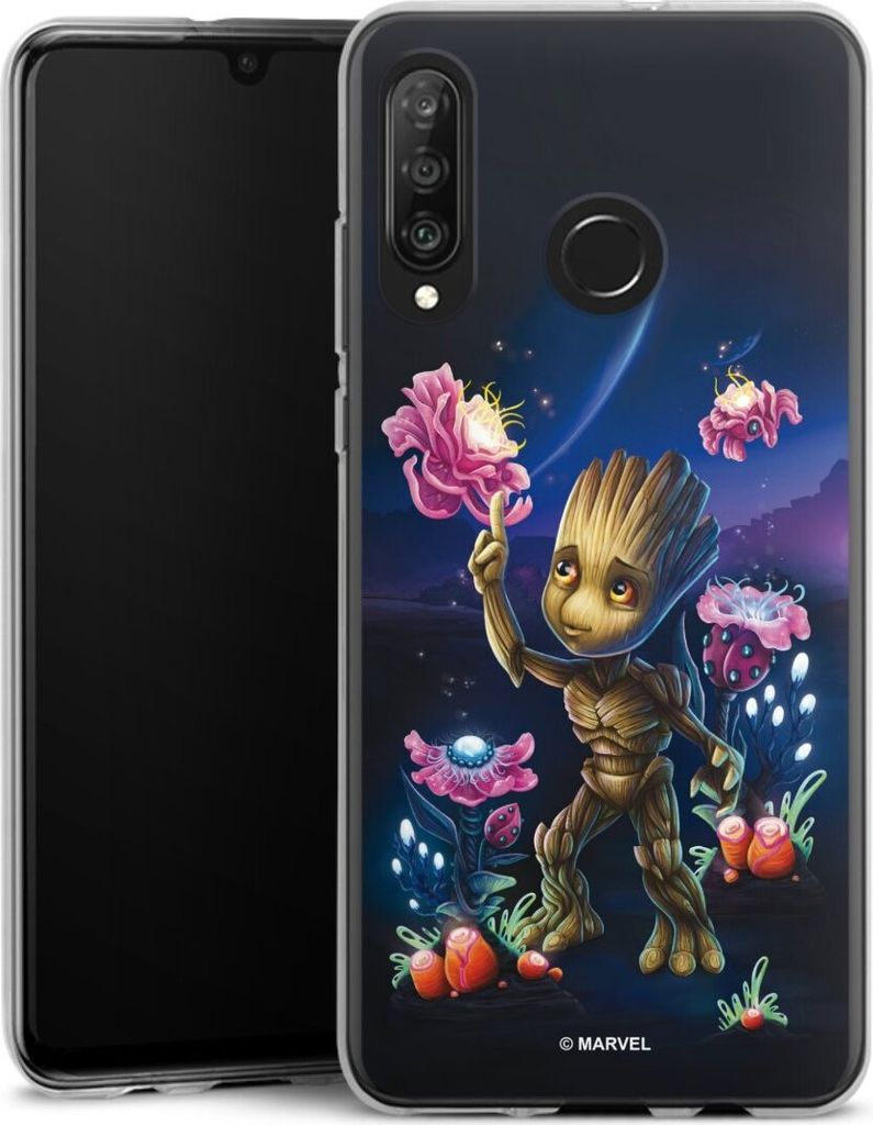 DeinDesign Handyhülle für Huawei P30 Lite Silikon Hülle Case Smartphone Schutzhülle Marvel Guardians Of The Galaxy Baby Groot