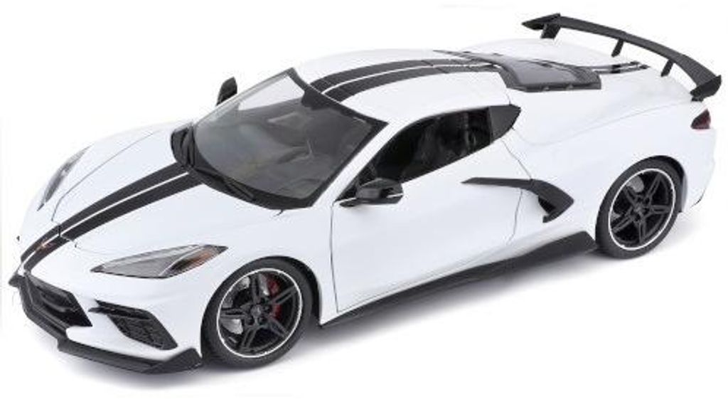 Maisto MAI31455WHITE - 1/18 - Chevrolet Corvette Stingray (C8) weiss/schwarz 2020