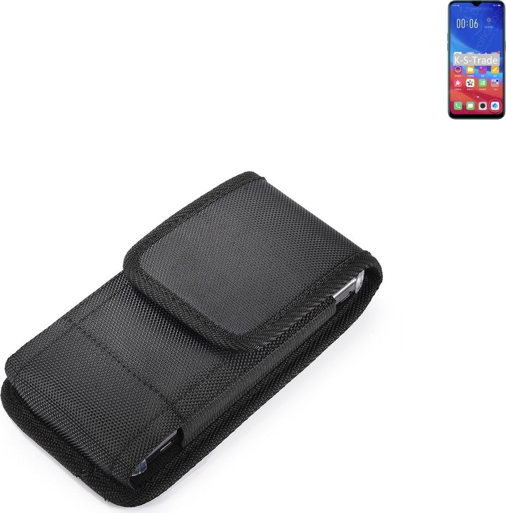 Holster Gürteltasche kompatibel mit Oppo A7n Holster Gürtel Tasche wasserabweisend Handy Hülle Schutz Hülle Outdoor schwarz K-S-Trade