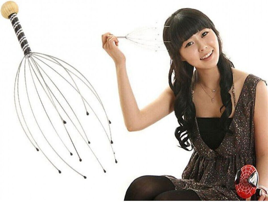 2x Kopfmassage-Gerät mit 12 Massagefinger Relax-Massagespinne Kopfmassagegerät