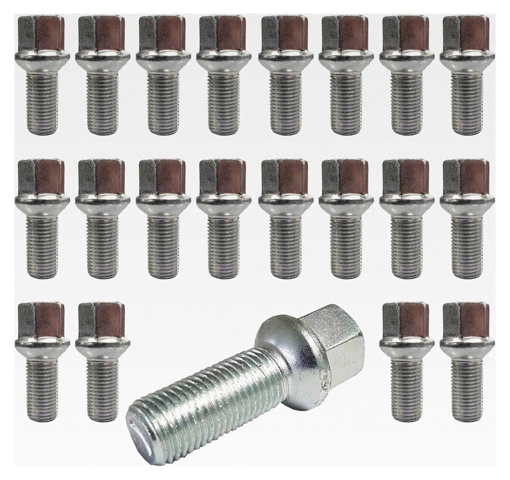 20 Radschrauben Radbolzen silber Kugelbund M14x1,5 38mm