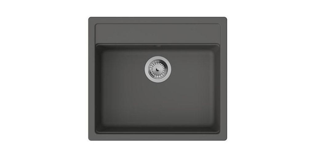 Hansgrohe S52 S520-F510 Einbauspüle mit automatischer Ablaufgarnitur Steingrau