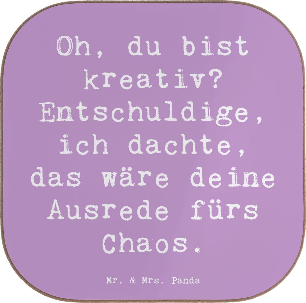 Mr. & Mrs. Panda Tassen Untersetzer Spruch Kreatives Chaos - Lavendeltraum - Geschenk, einzigartig, Kreativität, Slogan, Muse, Tasse, Zitat, Indiv...