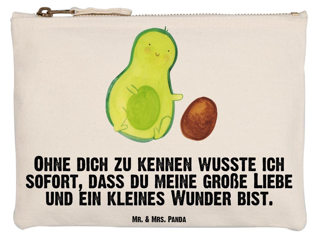 Mr. & Mrs. Panda kosmetiktäschchen Avocado Kern rollt Grösse XL Große - Weiß - Geschenk, Baby, Etui, Avocados, Geburtstag, Liebe, Kulturtasche,...