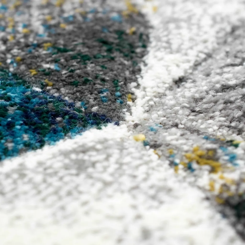 Tapis moderne à motifs géométriques gris bleu - Format 60 x 110 cm - 4