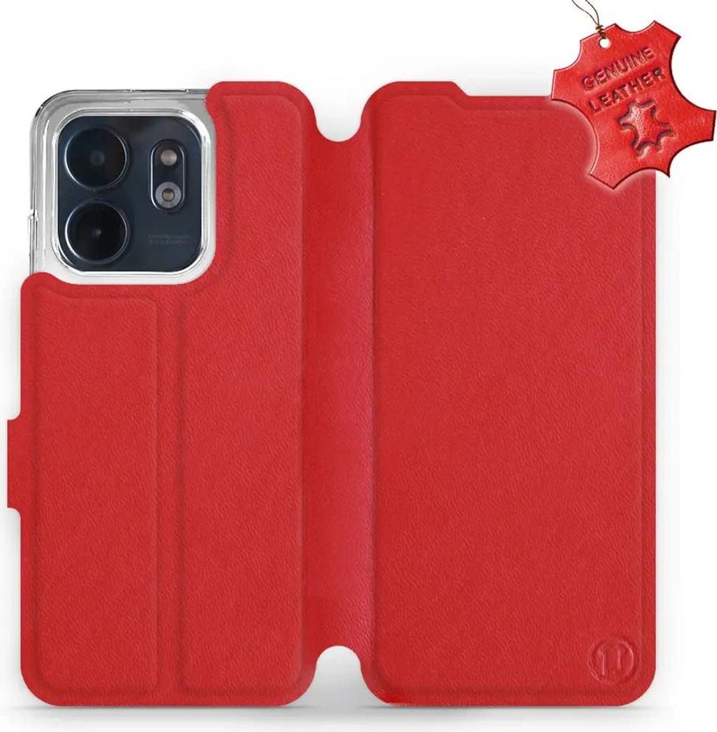 Echtleder Handyhülle für Infinix Smart 9, Mobiwear Leather, Rot
