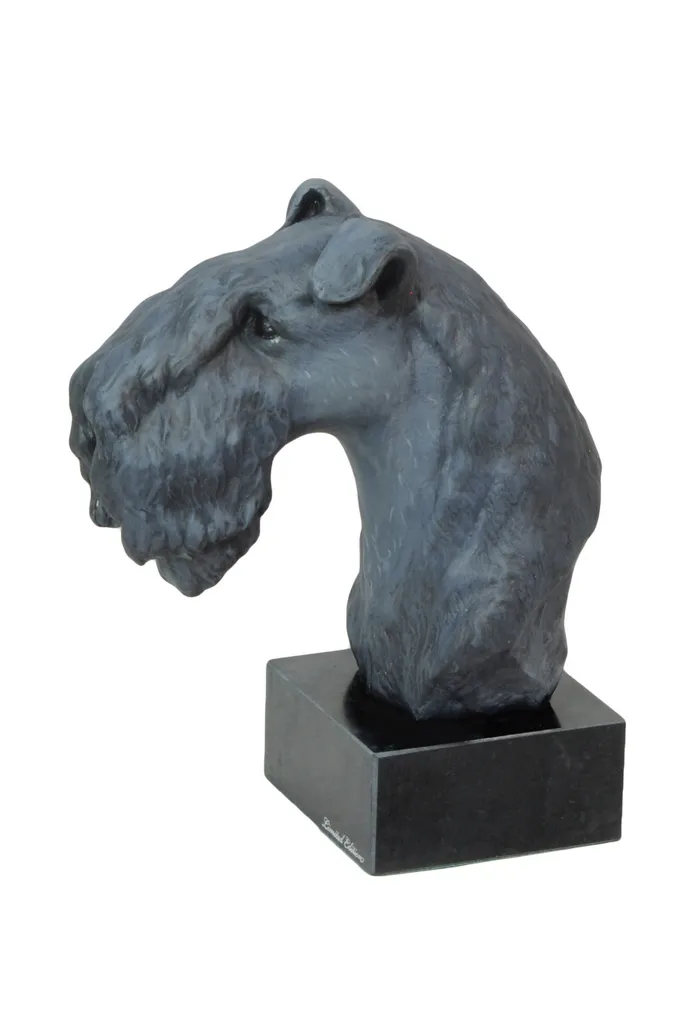 Sculpture Kerry Blue Terrier Peinte à la Main - Édition Art-Dog Signée