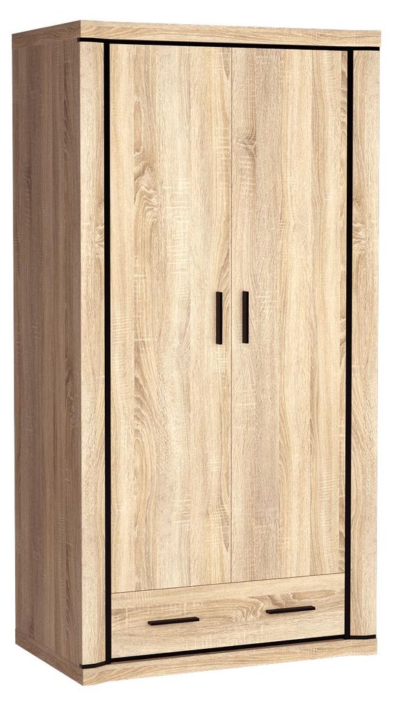 Masseno Drehtürenschrank MALAGA 97/192/90 cm 2-türig Sonoma Eiche