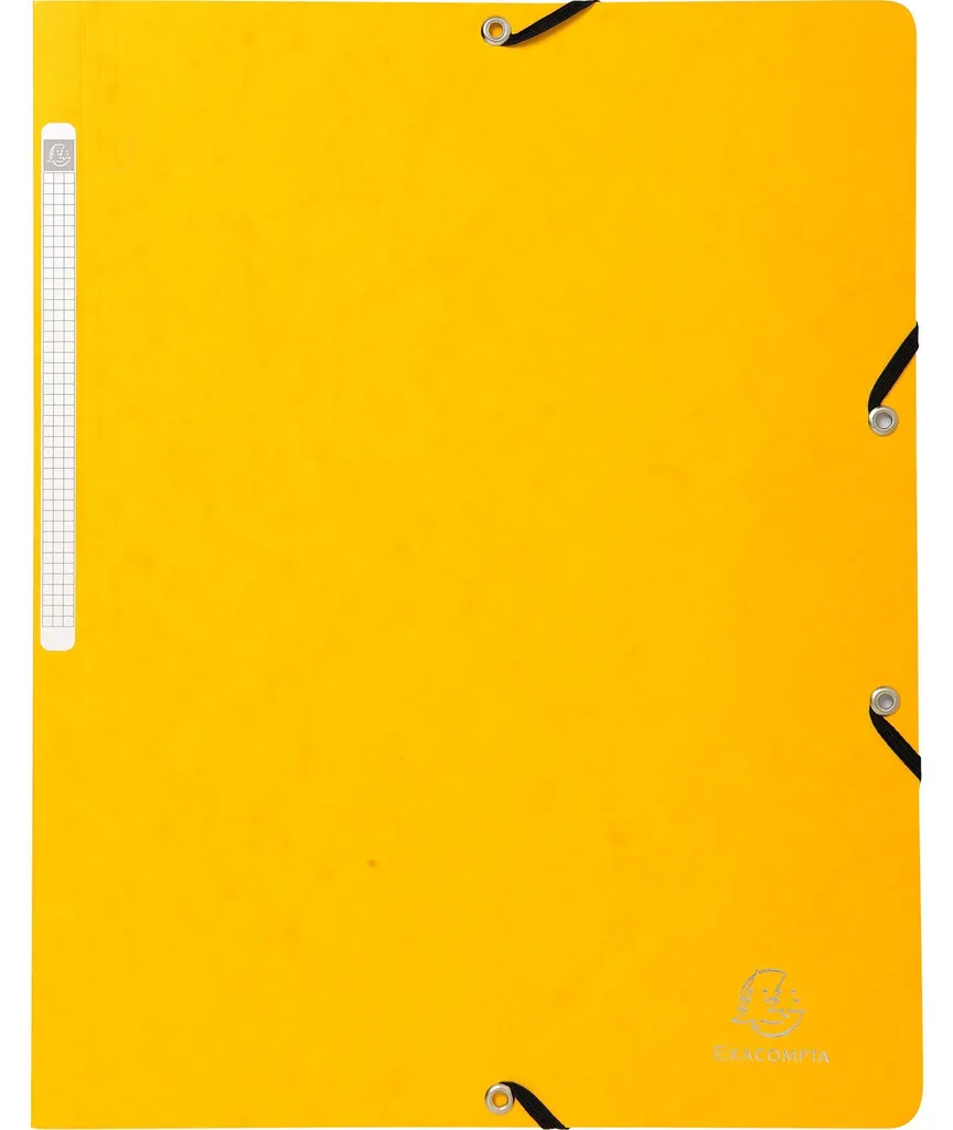 Dossier A4 robuste sans rabat jaune Exacompta 355g contre les plis - x50