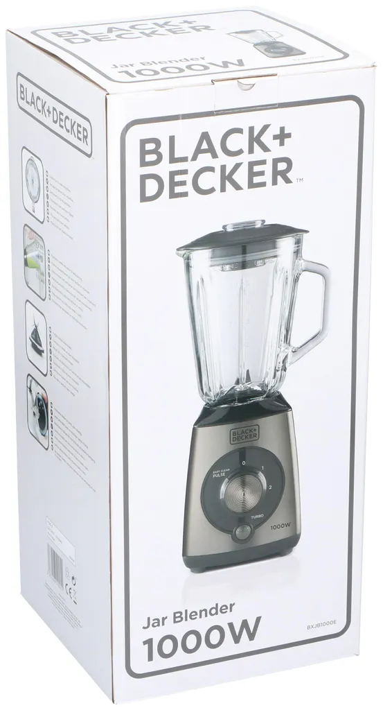 Robot pâtissier multifonction 1000W noir et acier avec bol de 1,5 litre