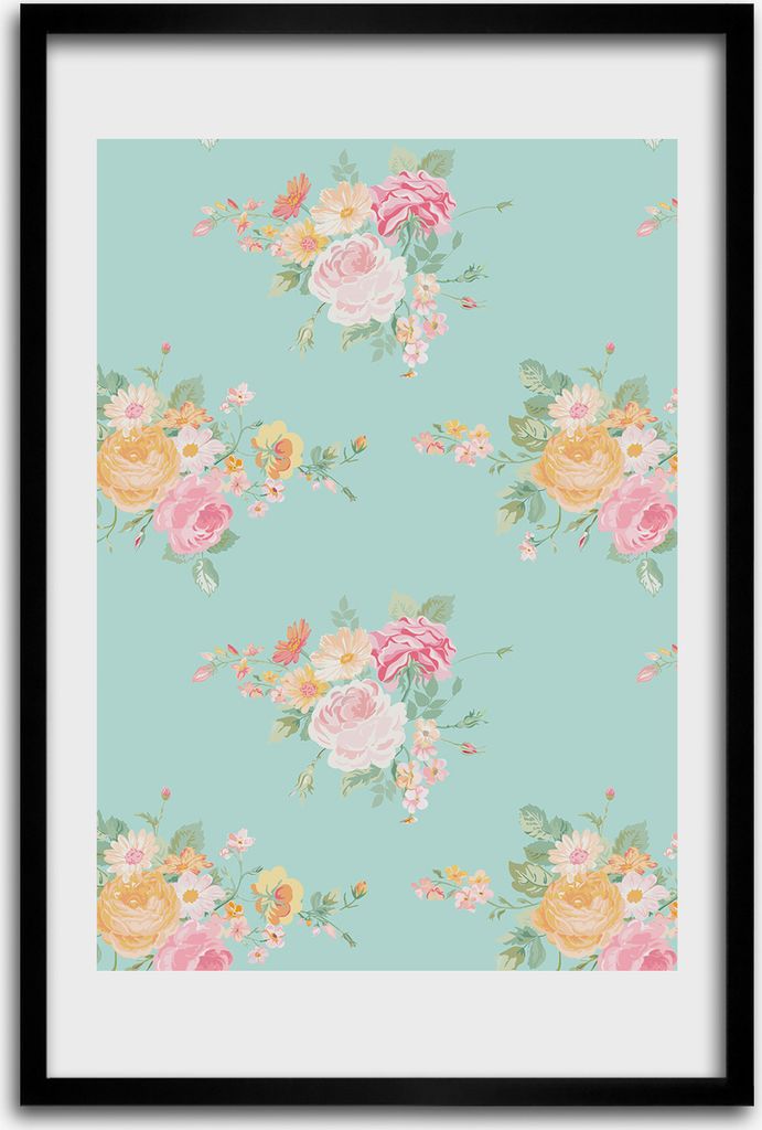 Bild - Bilderrahmen - 40 cm x 60 cm - MDF - Rahmen - Wandkunst - Blumen