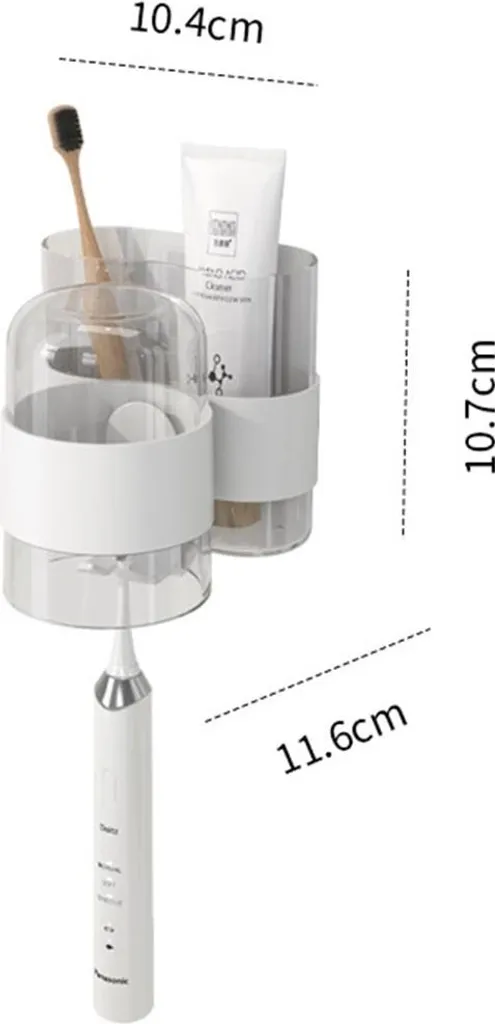 Set Di 3 Portaspazzolini Da Parete Magnetici Con Bicchiere – Rosso, Blu E Verde Per Un Bagno Sempre In Ordine E Asciutto - 4