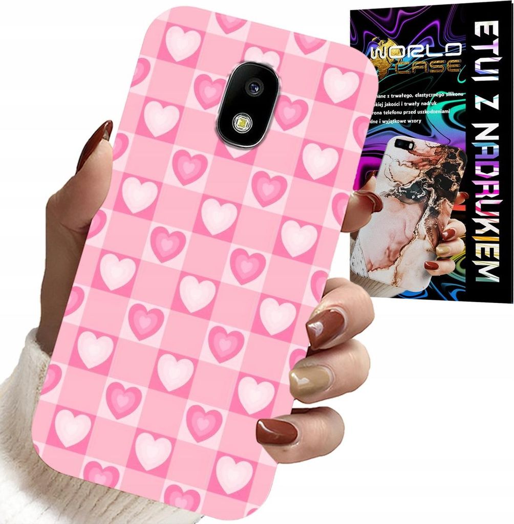 Fall Für Samsung Galaxy J5 2017 - Herzen Überprüfen Rosa Fall + Glas