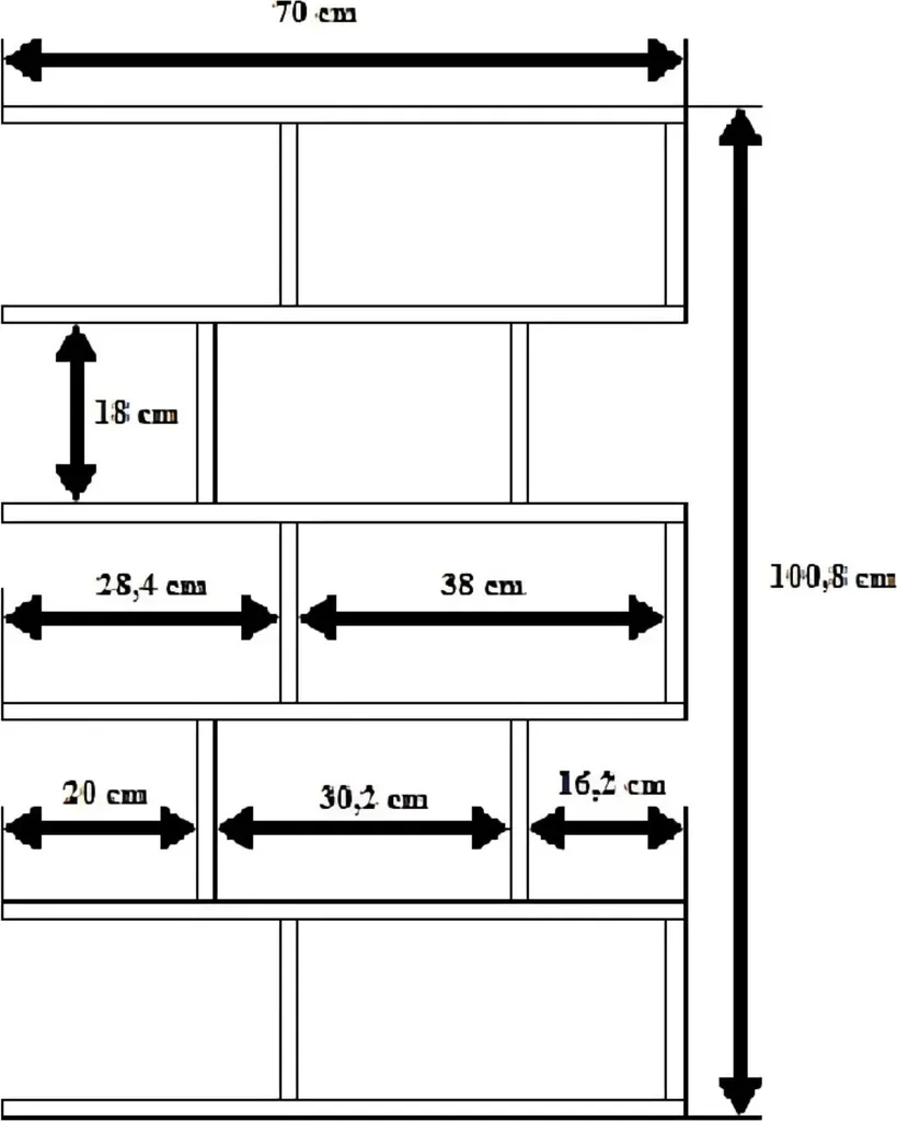 Étagère murale grise 70x100 cm bibliothèque suspendue design moderne