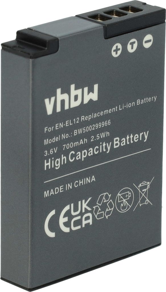 vhbw Akku kompatibel mit Nikon Coolpix S9500, S9400, W300, Produktbild 