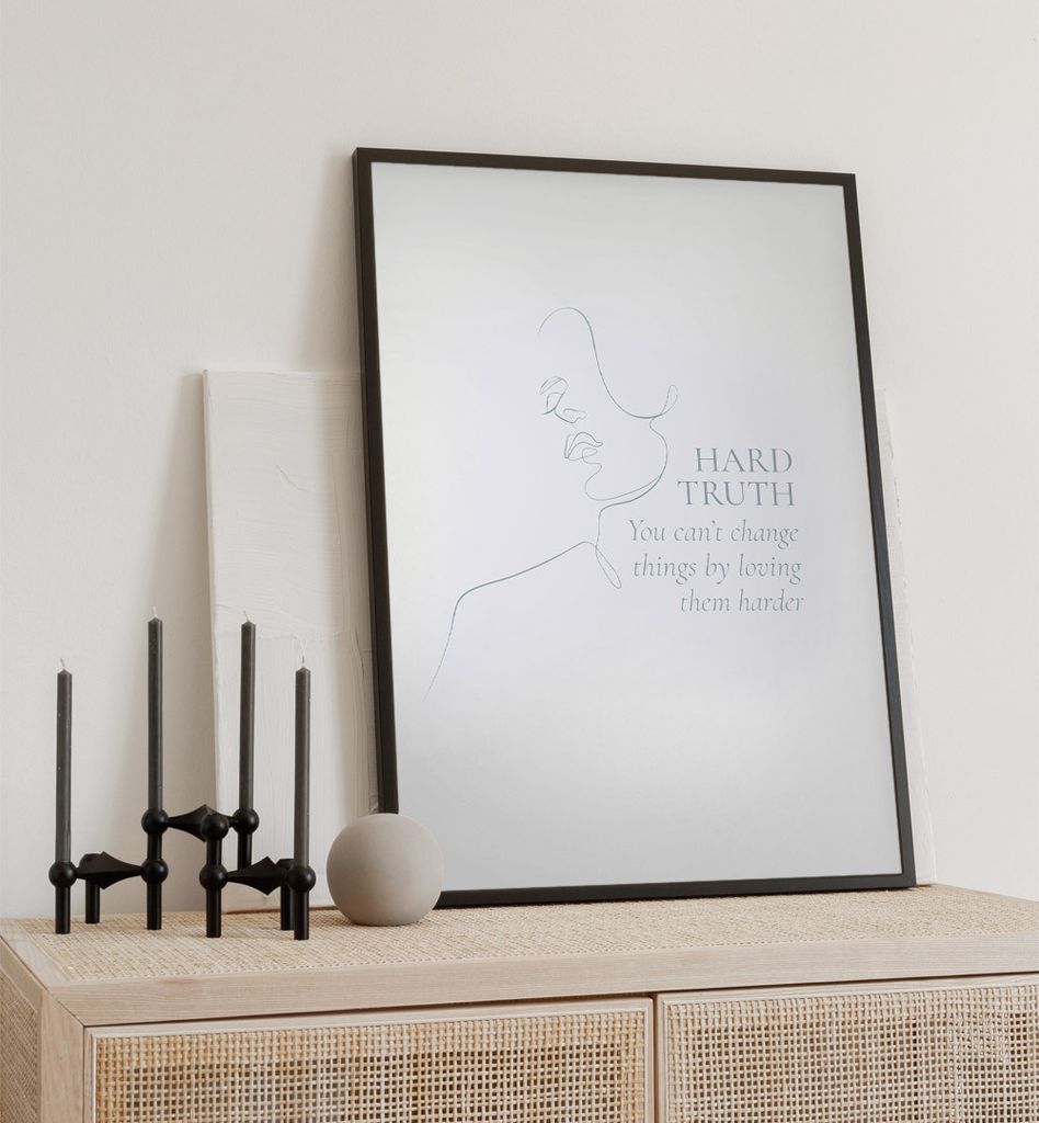 Poster harte Wahrheit, groesse_poster:70x100 cm, groesse_rahmen:schwarz 70x100 cm