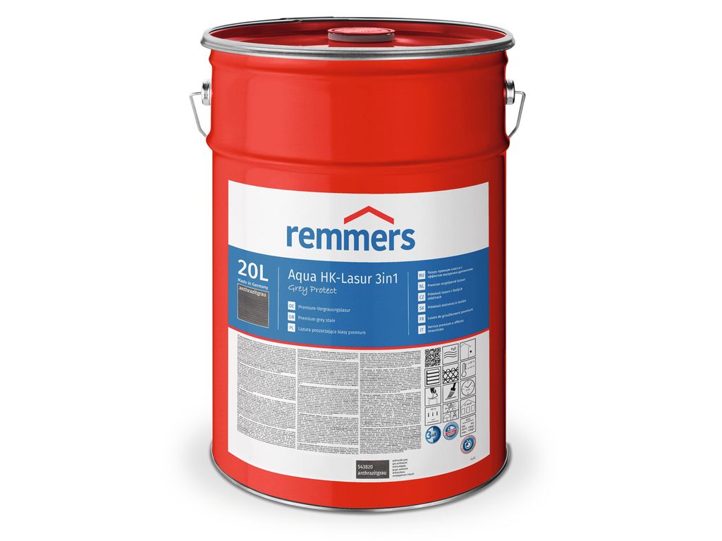 Remmers Aqua HK-Lasur 3in1 Grey Protect anthrazitgrau Produktbild 