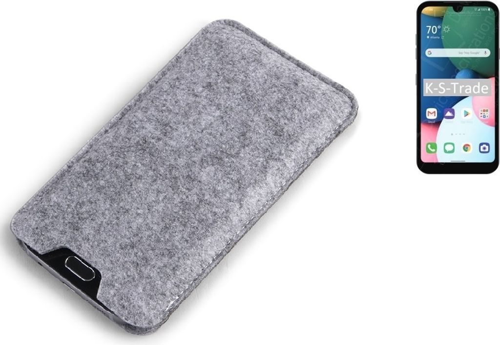K-S-Trade Filz Handyhülle kompatibel mit LG Electronics Fortune 3 Schutzhülle Filztasche Filz Tasche Case Sleeve Handy Hülle Filzhülle grau