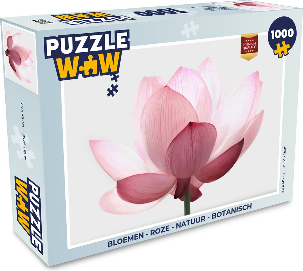 MuchoWow Puzzle 1000 Teile Blumen - Rosa - Natur - Botanisch - Erwachsene - Rätsel